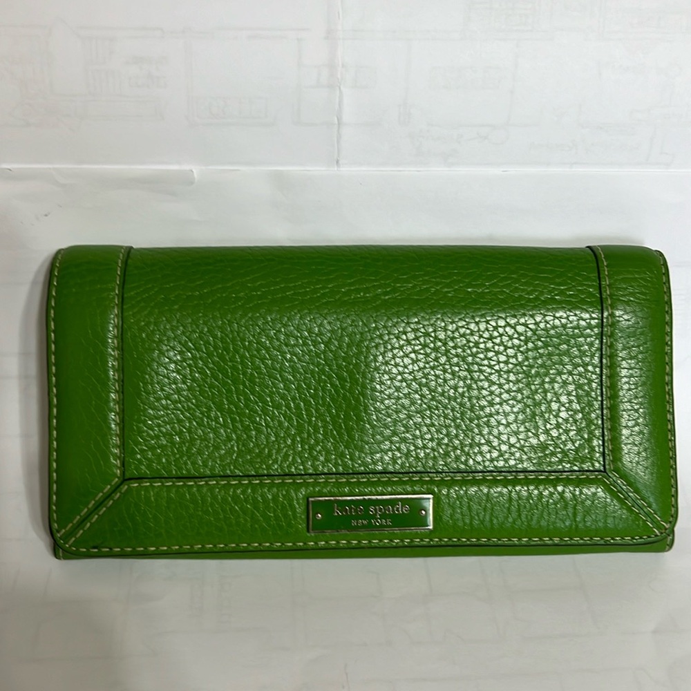 Kate Spade card money purse wallet green